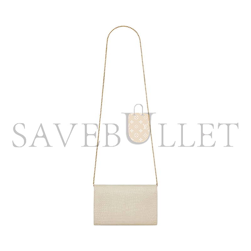 Y*L uptown chain wallet in shiny crocodile-embossed leather 607788300256 (19*12*3cm)